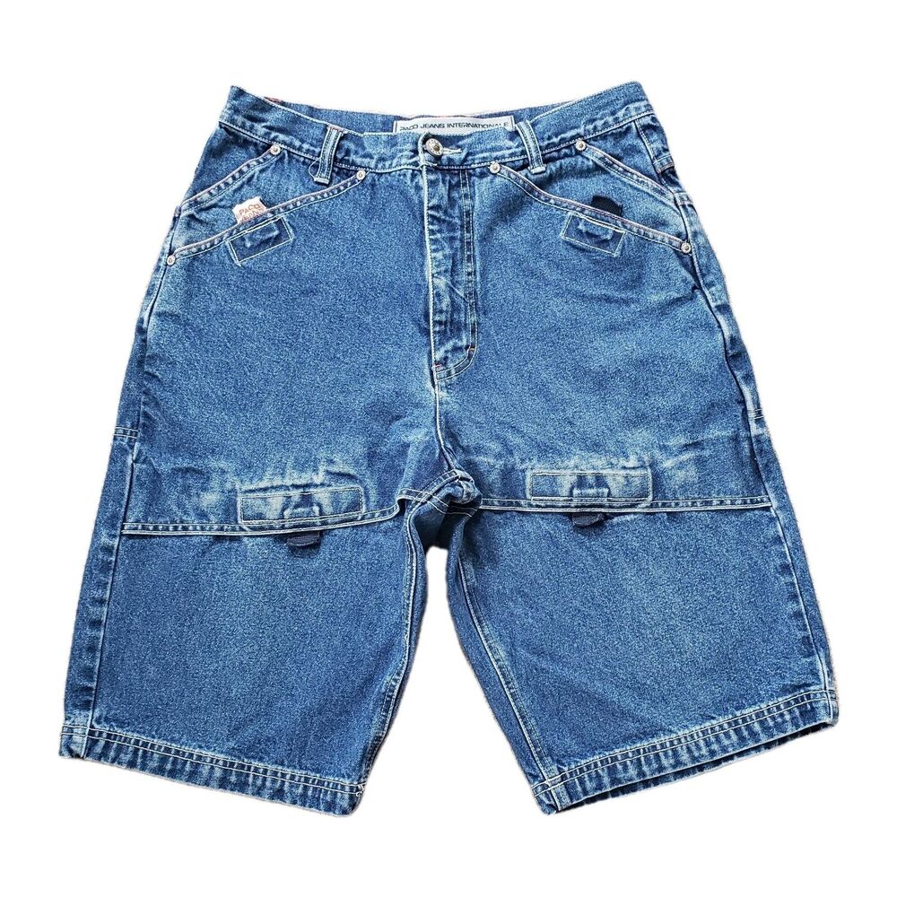 Vintage PACO Jeans International Sz 32 Mens Baggy Denim 12.5" Jean Shorts Skate